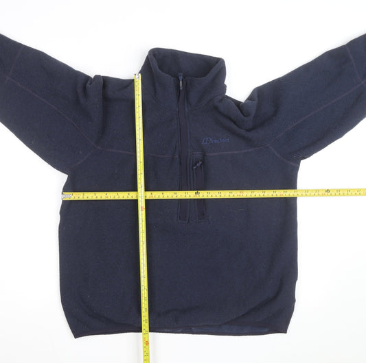 Berghaus Men Blue Fleece L 1/2 Zip Outdoor Hiking Jacket