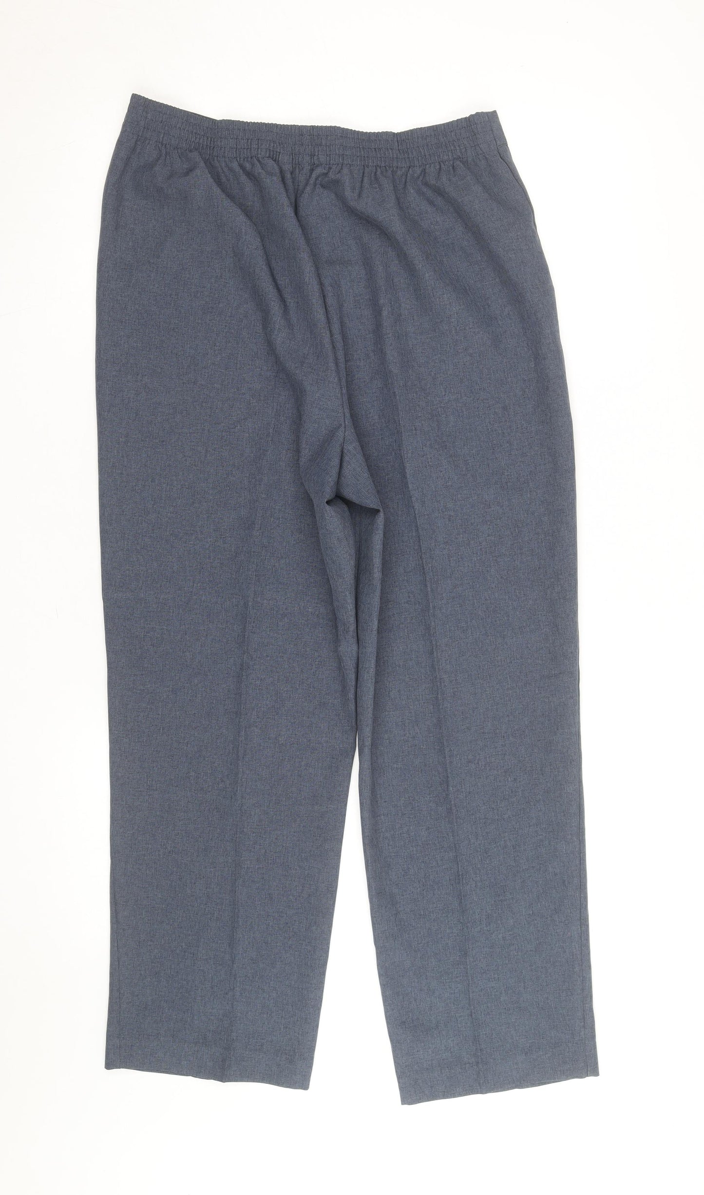 Bonmarché Women Blue Size 14 Straight Leg Elastic Waist Trousers