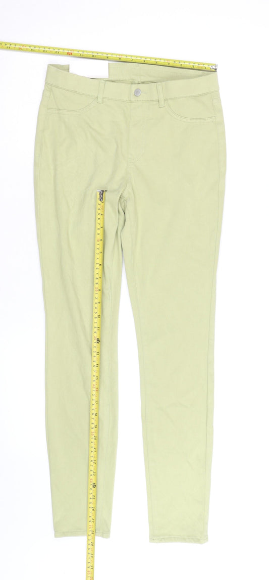Uniqlo Womens Green Cotton Stretch Skinny Jeggings Size M