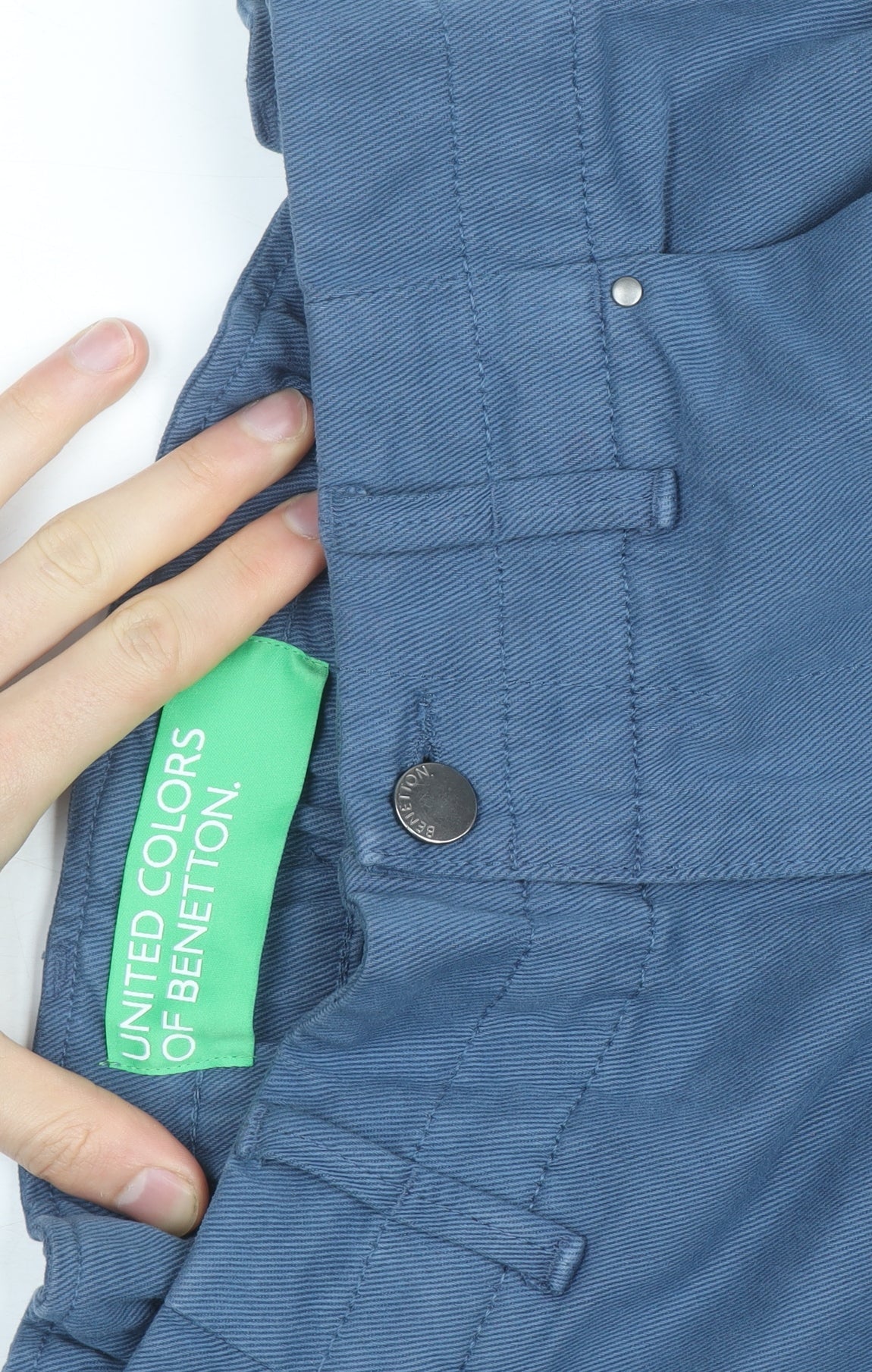 United Colors of Benetton Women Blue Cargo Trousers Size 12