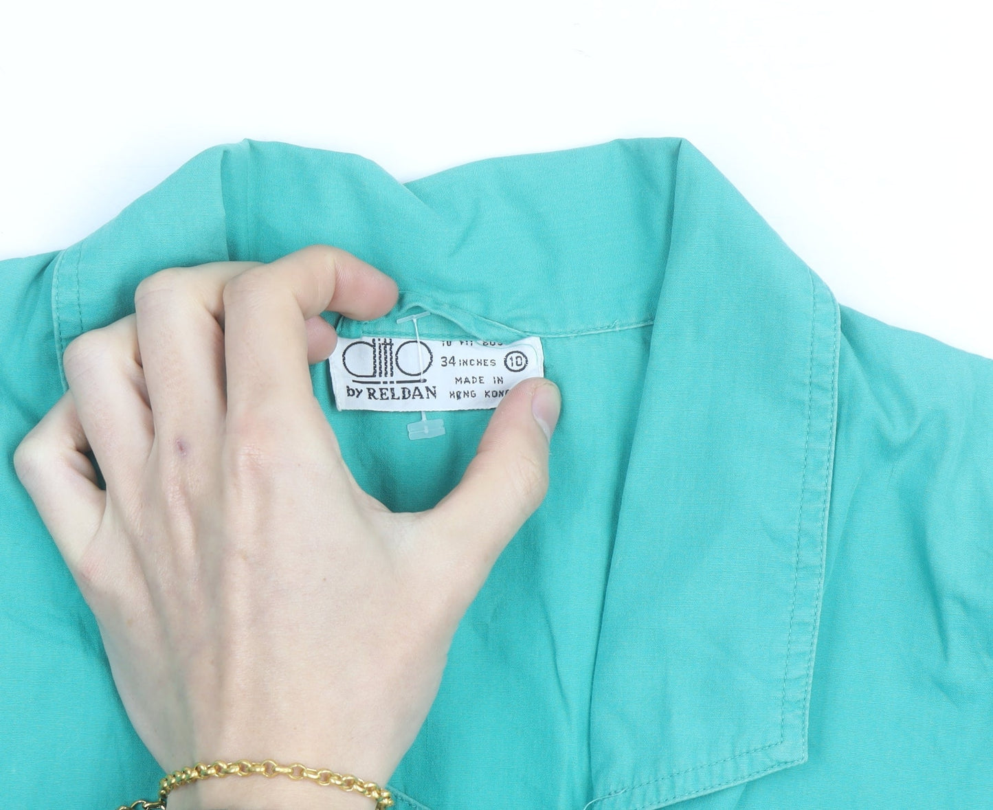 Dio by Reldan Women's Green Cotton Kimono Blouse Size 10