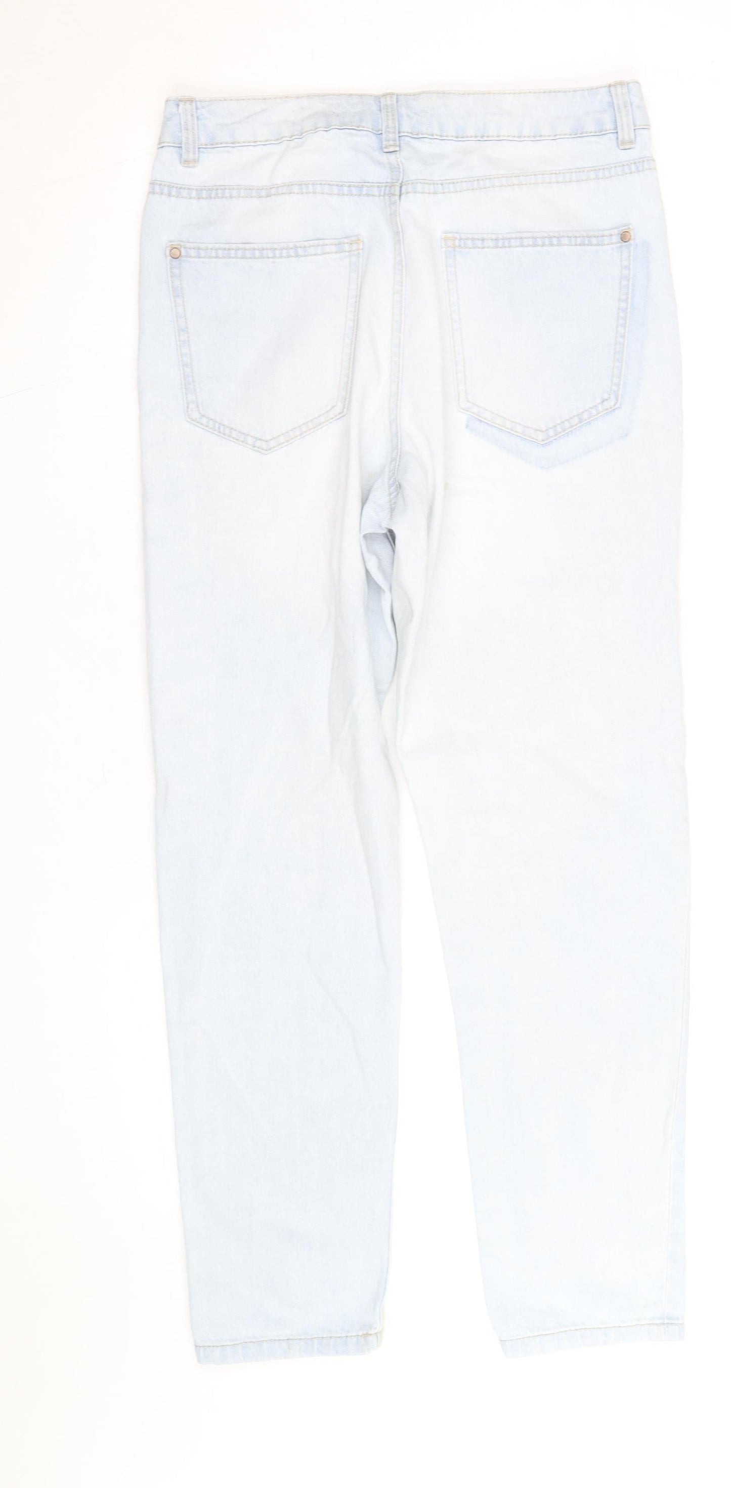 New Look Women Blue Size 10 Mom Jeans Light Wash High Rise Denim