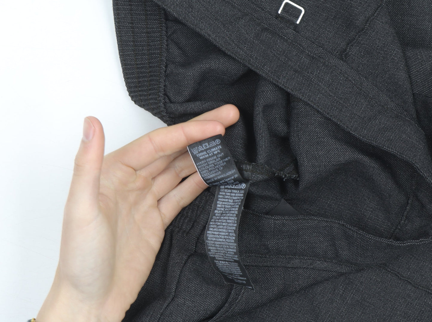 Marks and Spencer Womens Grey Size 14 Petite Stretch Work Trousers