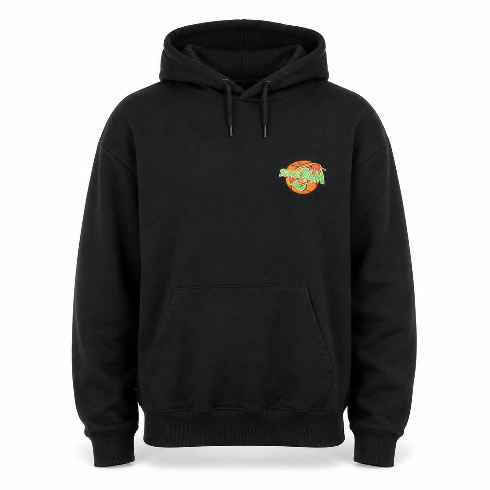 Space Jam Men's Black Pullover Hoodie M Bugs Bunny Graphic Fleece