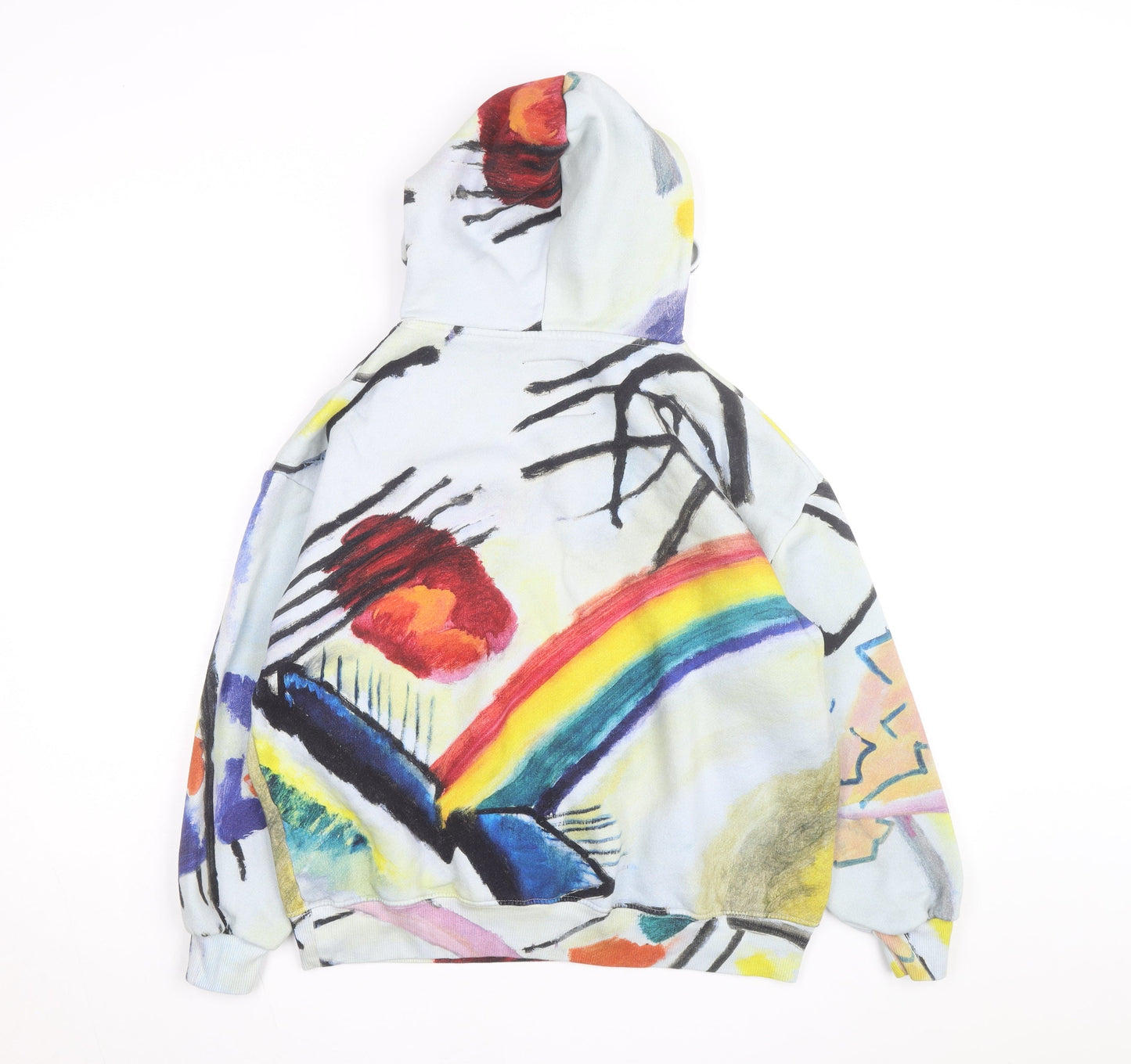 Pull & Bear Women Multicoloured Hoodie Size S Kandinsky Art Print Pullover