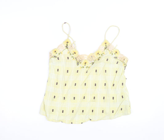& Other Stories Women Yellow Floral Crochet Camisole Top Size 8