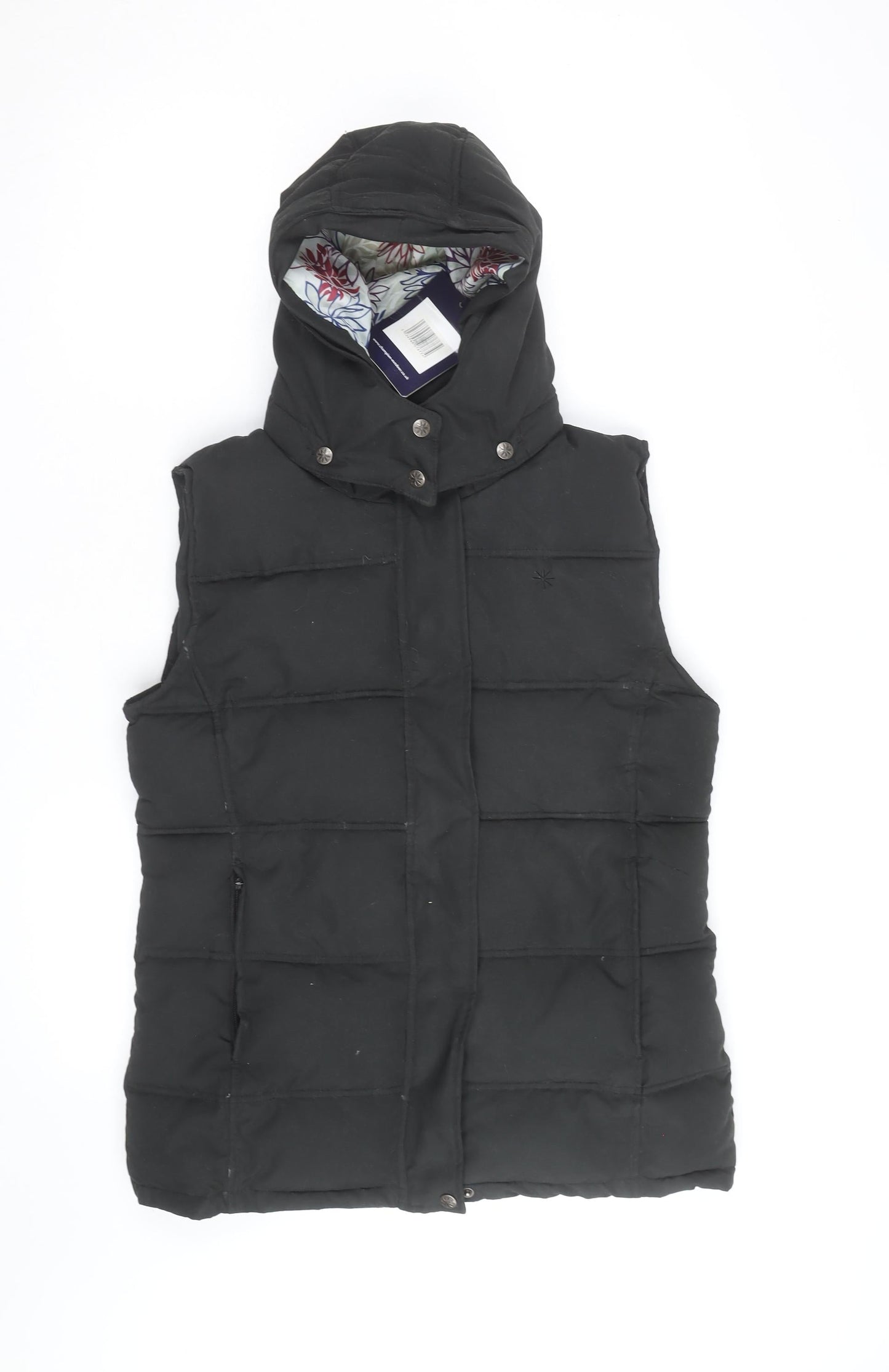 Rye Champion Women's Black Hooded Puffer Gilet Size 12