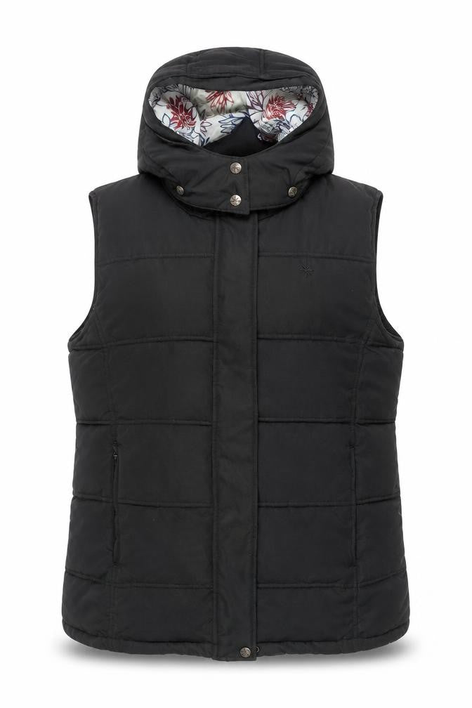 Rye Champion Women's Black Hooded Puffer Gilet Size 12