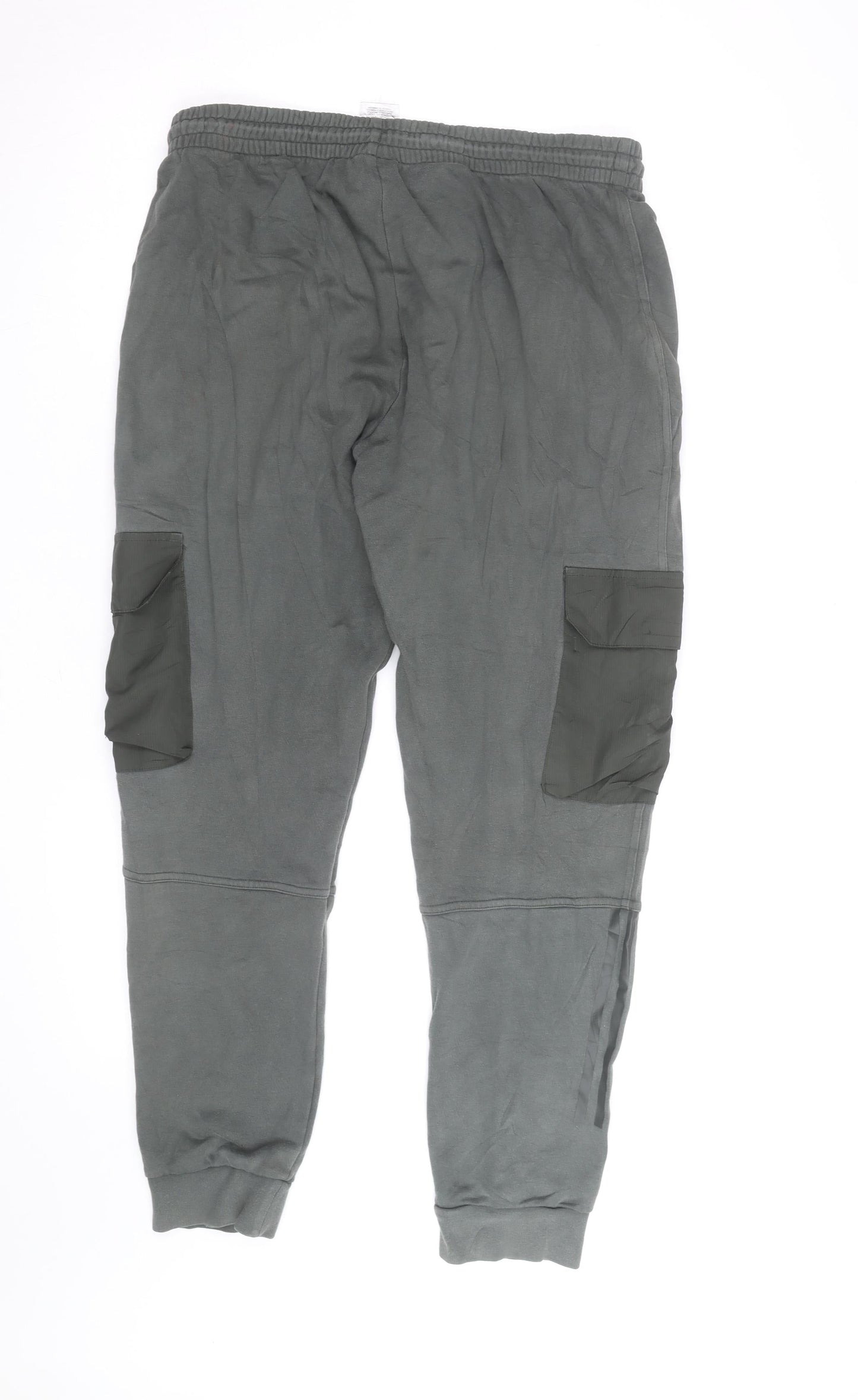 Adidas Men’s Grey Jogger Trousers Size M Regular Fit Fleece Activewear