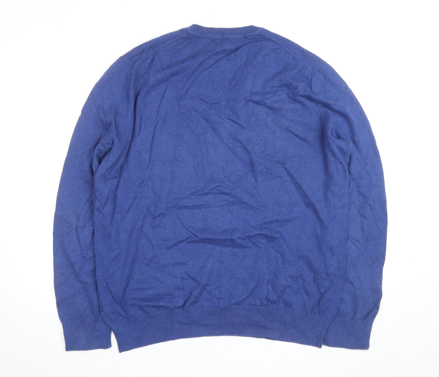 Banana Republic Men’s Blue Cotton Cashmere V-Neck Jumper XL