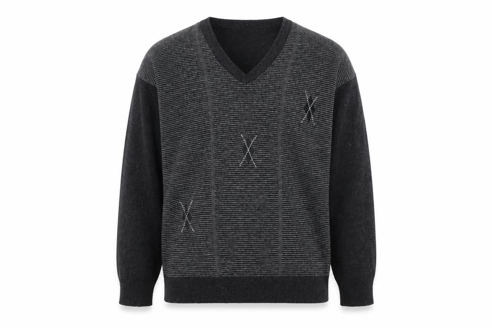 Oxford Mens Grey Lambswool V-Neck Pullover Jumper XL