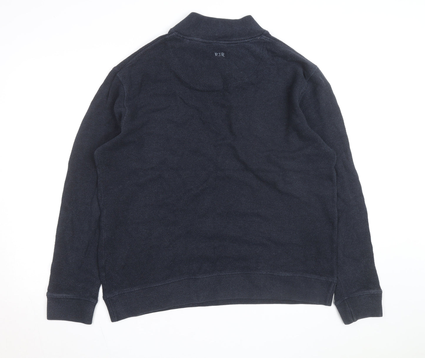 RJR John Rocha Mens Blue Collared Pullover Jumper Size M Cotton Blend