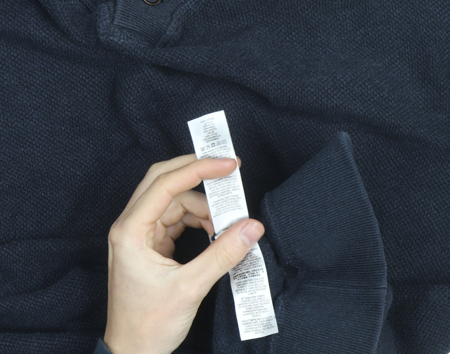 RJR John Rocha Mens Blue Collared Pullover Jumper Size M Cotton Blend