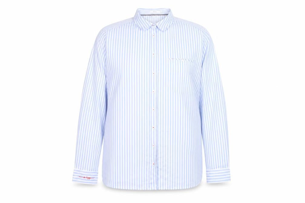 Cecil Men’s Blue White Striped Button-Up Long Sleeve Shirt XL