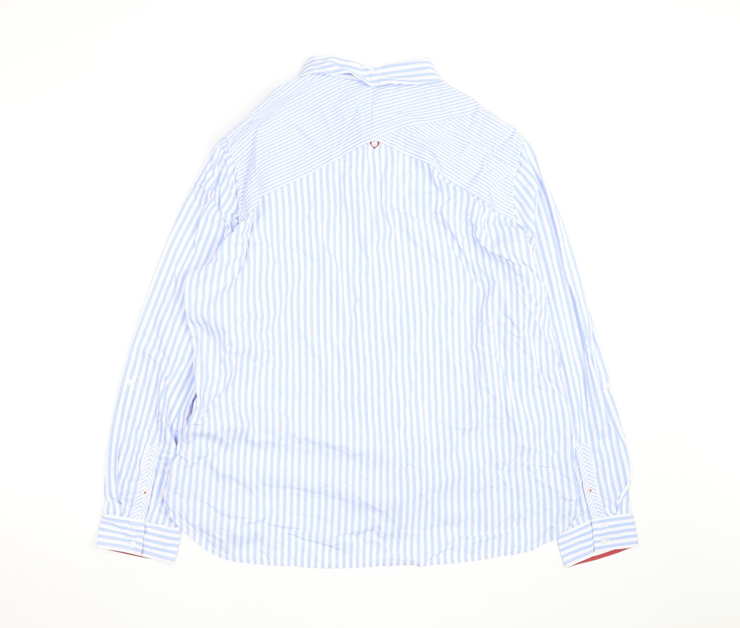 Cecil Men’s Blue White Striped Button-Up Long Sleeve Shirt XL