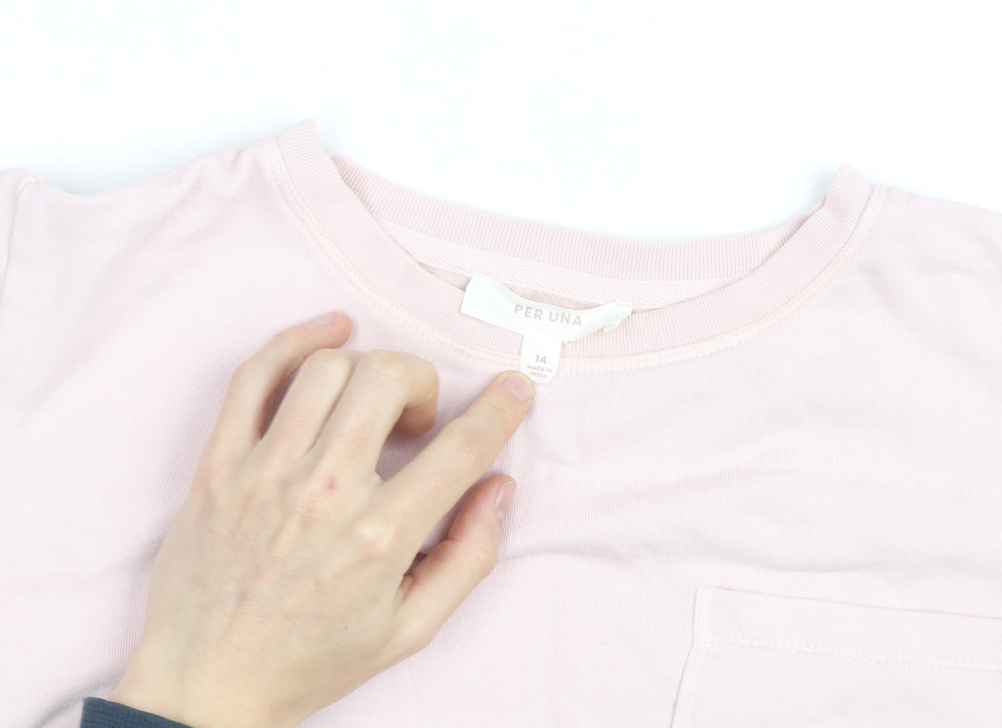 Marks and Spencer Per Una Women's Pink Cotton Pullover Sweatshirt Size 14