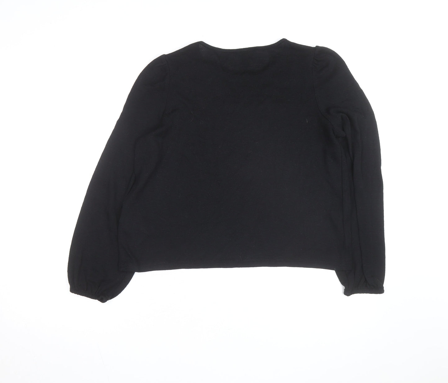 New Look Women Black Floral Embroidered Pullover Jumper M