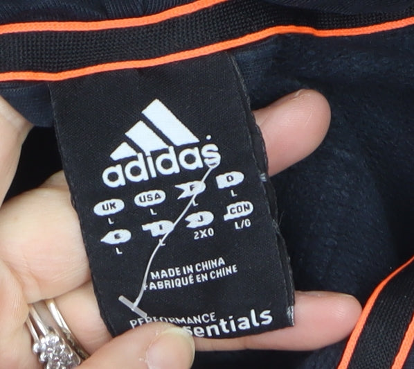Adidas Men's Black Full Zip Hoodie L Sports Essentials