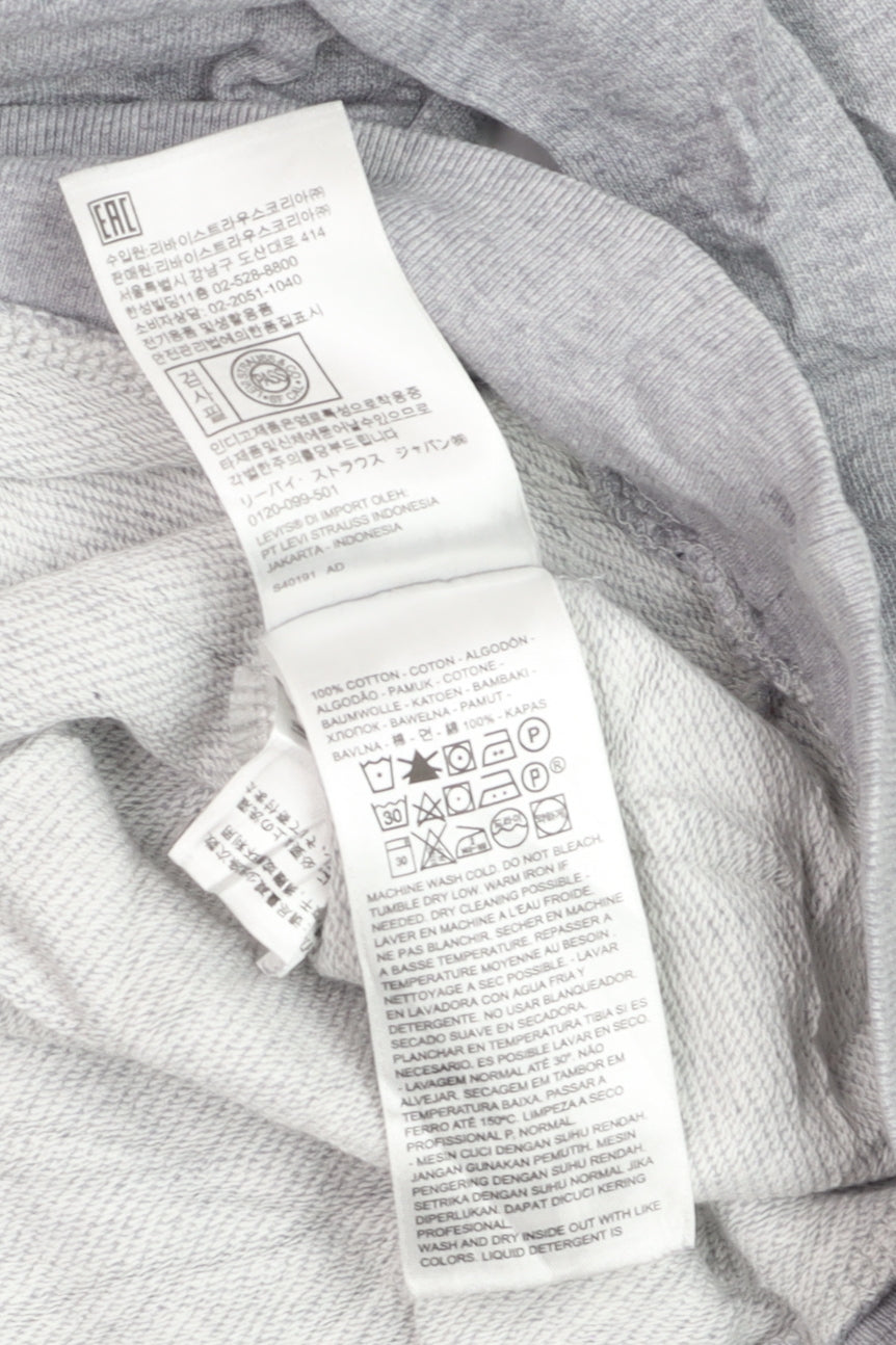 Levi's Men's Grey Logo Pullover Sweatshirt M Crew Neck Cotton