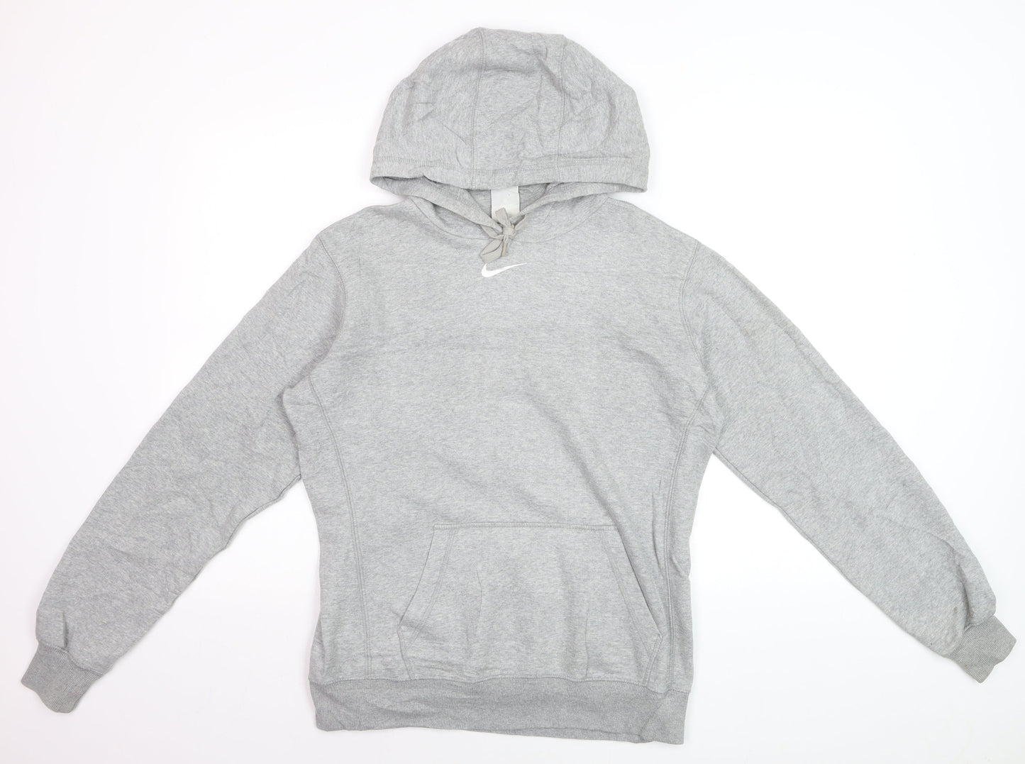 Nike Men's Grey Pullover Hoodie M Regular Fit Cotton Fleece