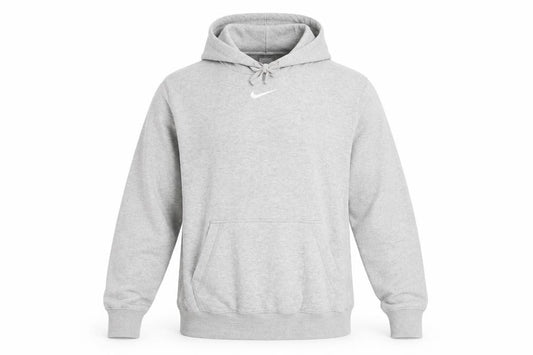 Nike Men's Grey Pullover Hoodie M Regular Fit Cotton Fleece