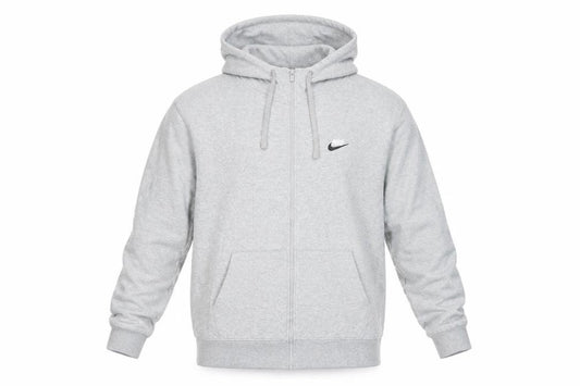 Nike Men's Grey Full Zip Hoodie XL Fleece Lined Sweatshirt
