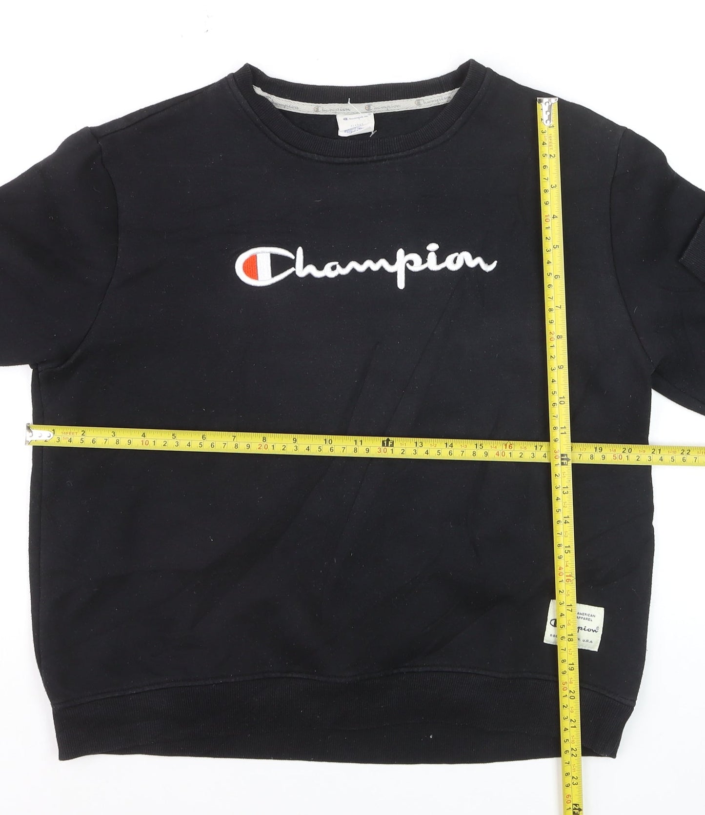 Champion Men's Black XL Pullover Sweatshirt Embroidered Logo