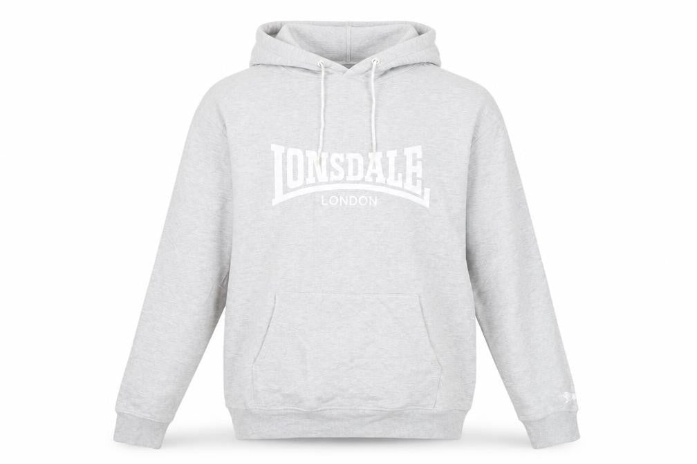 Lonsdale Mens Grey Pullover Hoodie Medium Sports Fleece