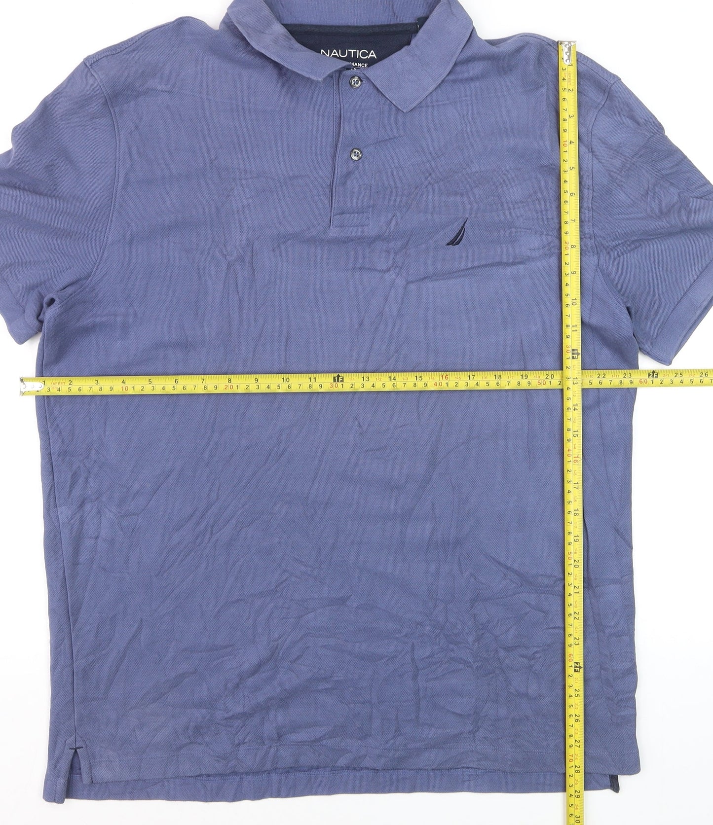 Nautica Men's Blue Classic Fit Performance Polo Shirt XL
