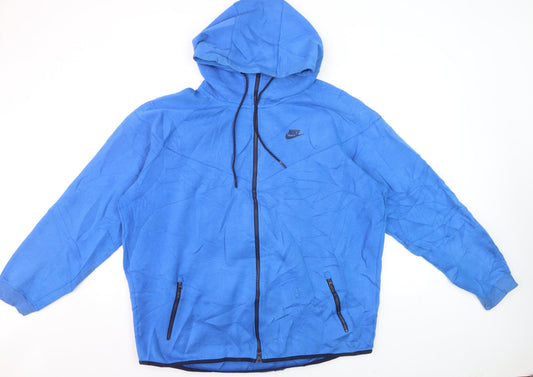 Nike Men's Blue 2XL Full Zip Hoodie Lightweight Sportswear