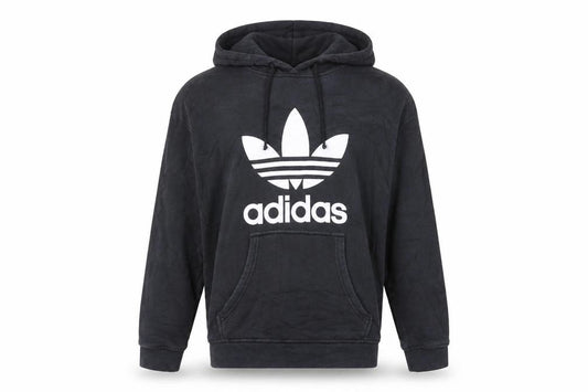 Adidas Mens Black XL Pullover Hoodie with Logo Graphic Print