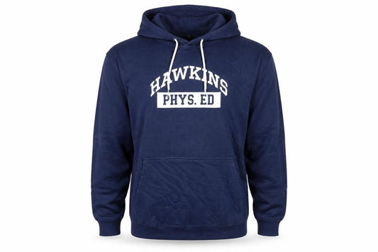 Nike x Stranger Things Men’s Blue Pullover Hoodie L Hawkins Phys Ed