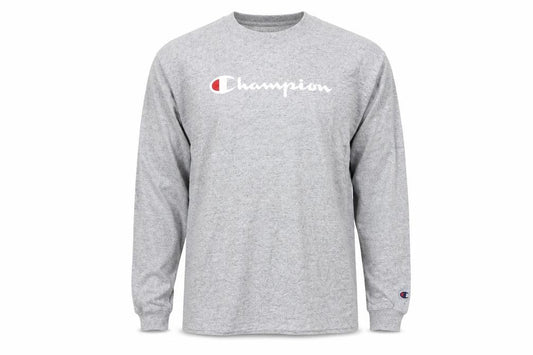 Champion Men's Grey Small Pullover Sweatshirt with Logo