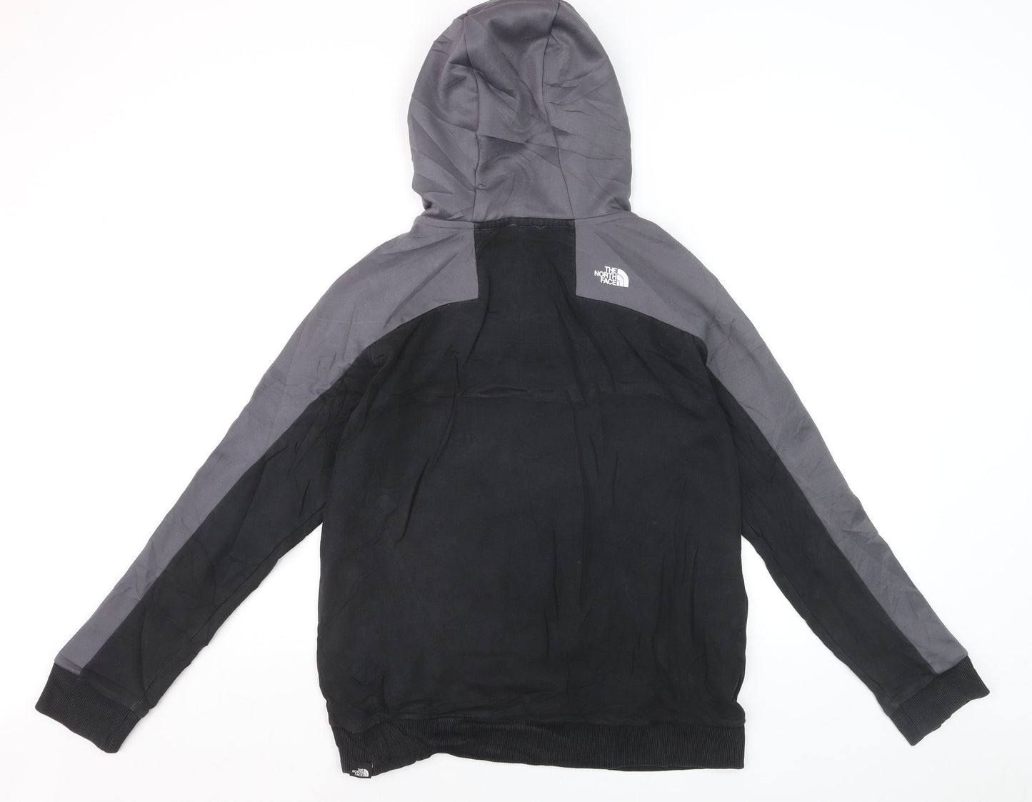 The North Face Boys Black & Grey XL Pullover Hoodie with Logo Print