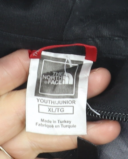 The North Face Boys Black & Grey XL Pullover Hoodie with Logo Print