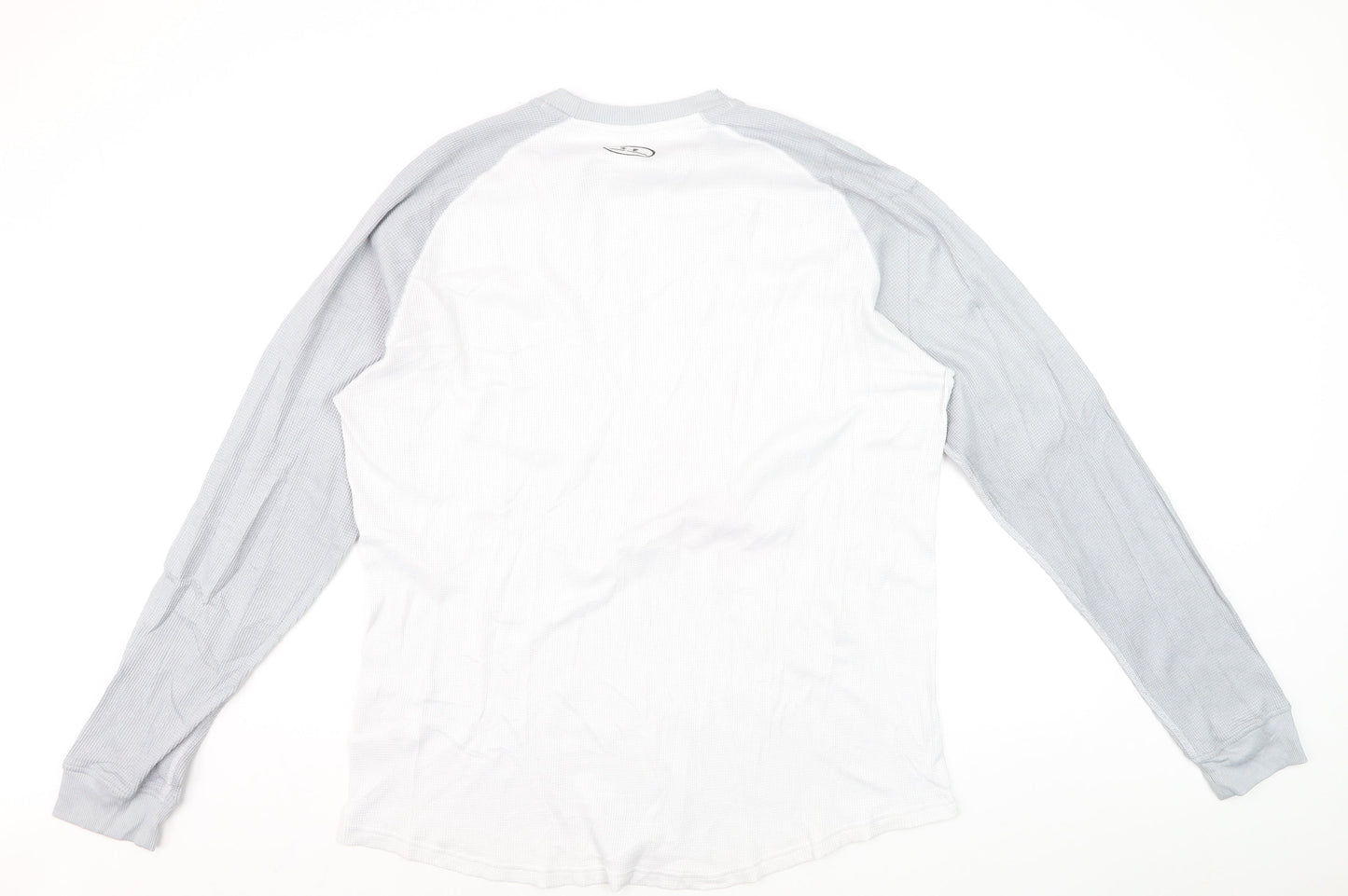 Under Armour Mens White Grey XL Long Sleeve Crew Neck Casual Top