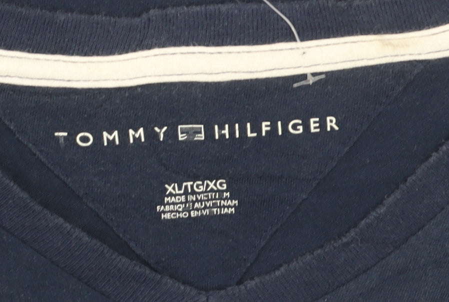 Tommy Hilfiger Men's Blue V-Neck Short Sleeve T-Shirt XL