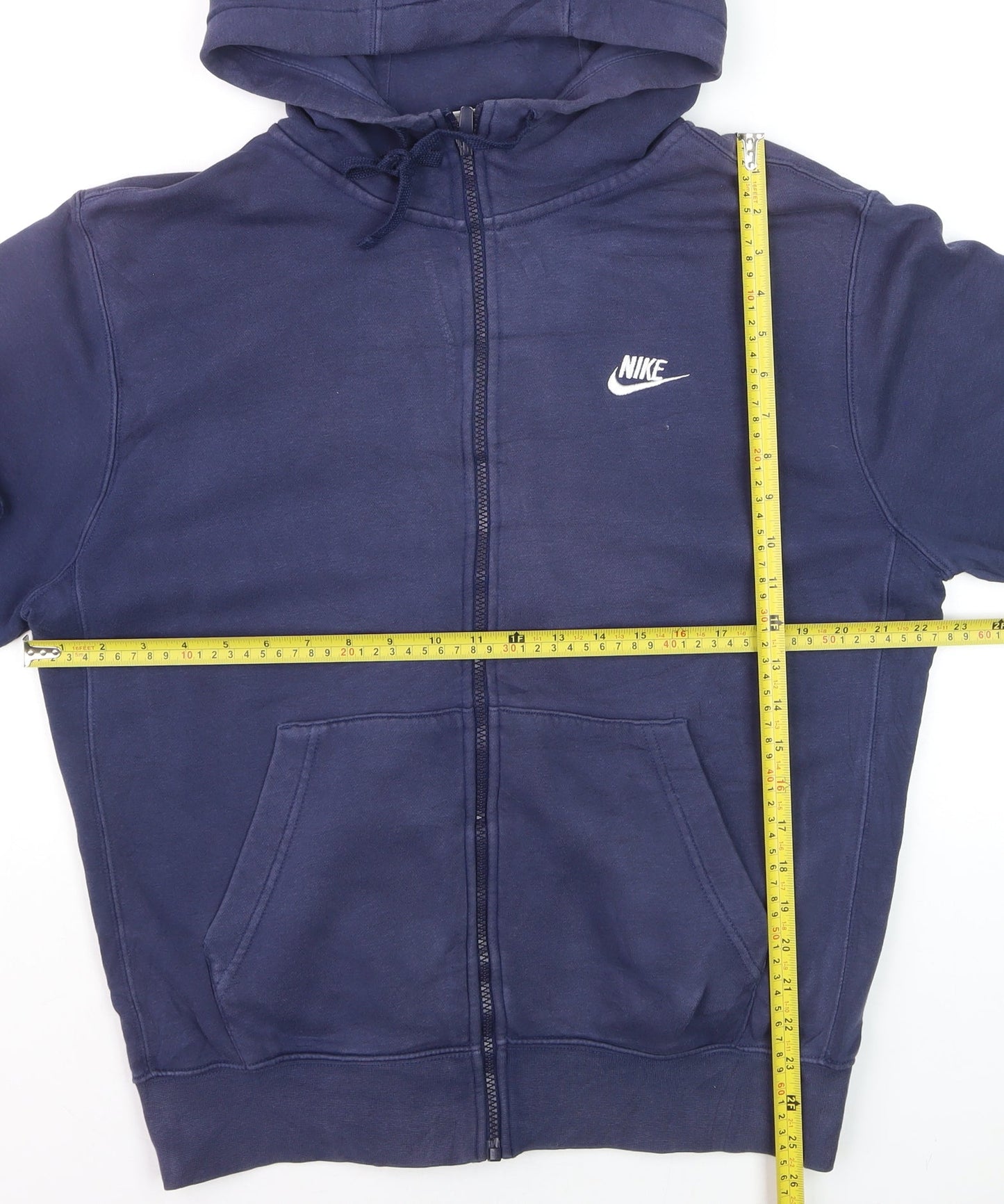 Nike Men's Blue M Full Zip Hoodie with Logo Pockets