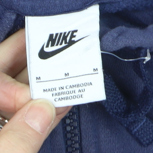 Nike Men's Blue M Full Zip Hoodie with Logo Pockets