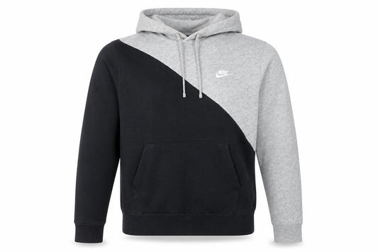 Nike Men's Grey Black Pullover Hoodie M Fleece Sportswear