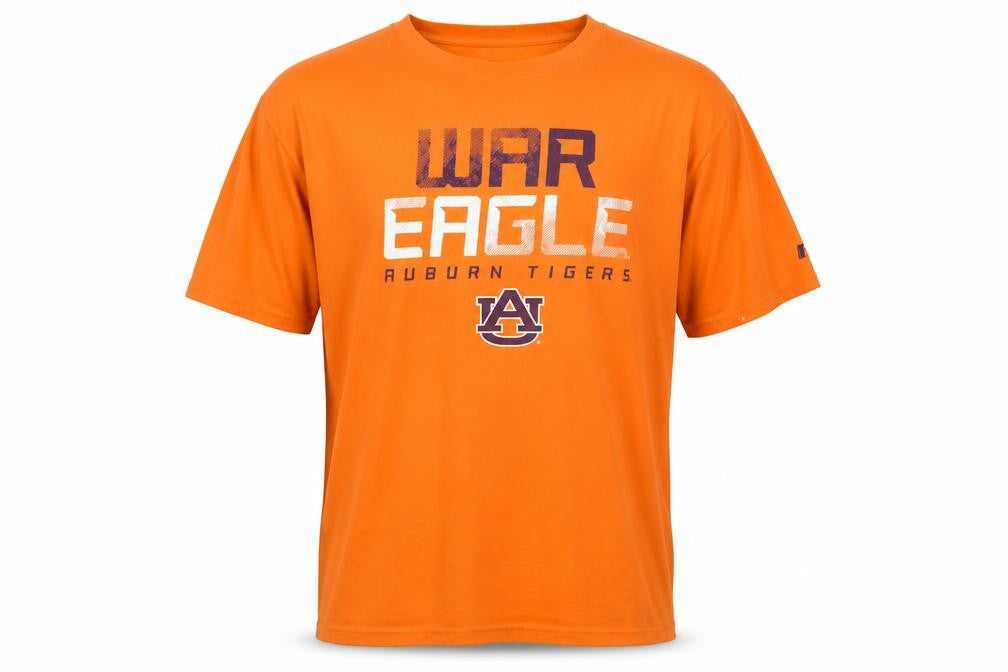Russell Men’s Orange 2XL WAR EAGLE Auburn Tigers Graphic T-Shirt