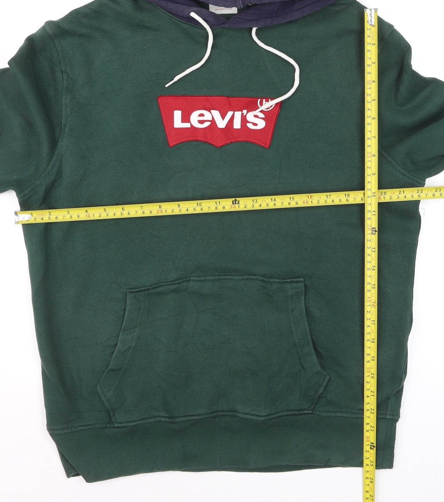 Levi's Men's Green Pullover Hoodie M Hooded Graphic Logo Sweatshirt