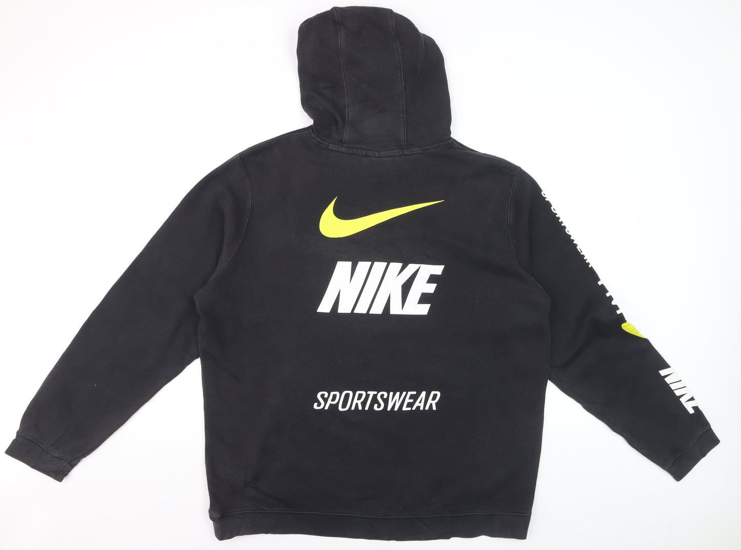 Nike Men's Black XL Pullover Hoodie with Logo Print