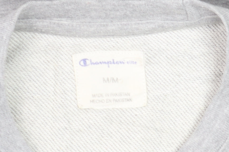 Champion Men's Grey Crew Neck Embroidered Logo Sweatshirt M