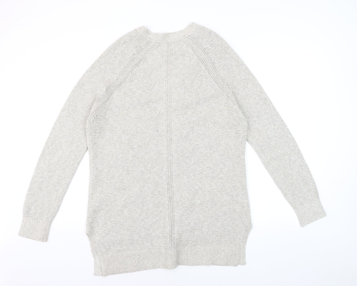 Fat Face Women Beige Knit Long Sleeve Open Cardigan UK 10
