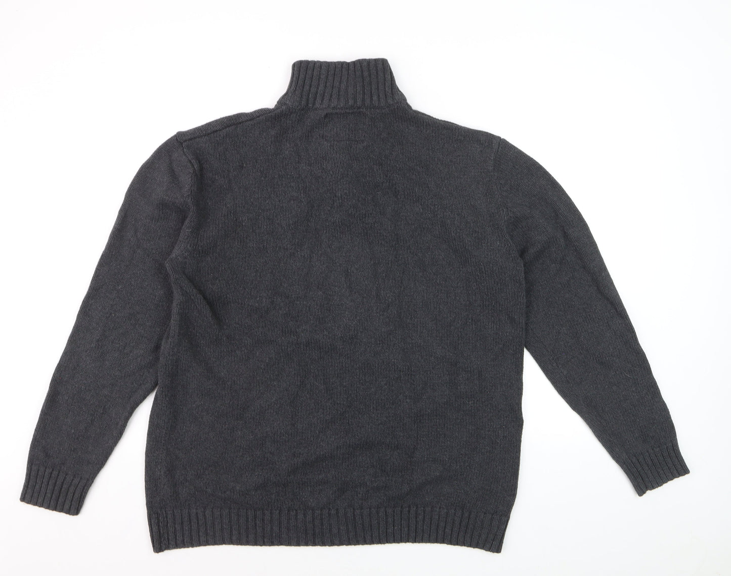 Charles Wilson Men’s Grey 3XL 1/2 Zip Cotton Jumper High Neck Knit
