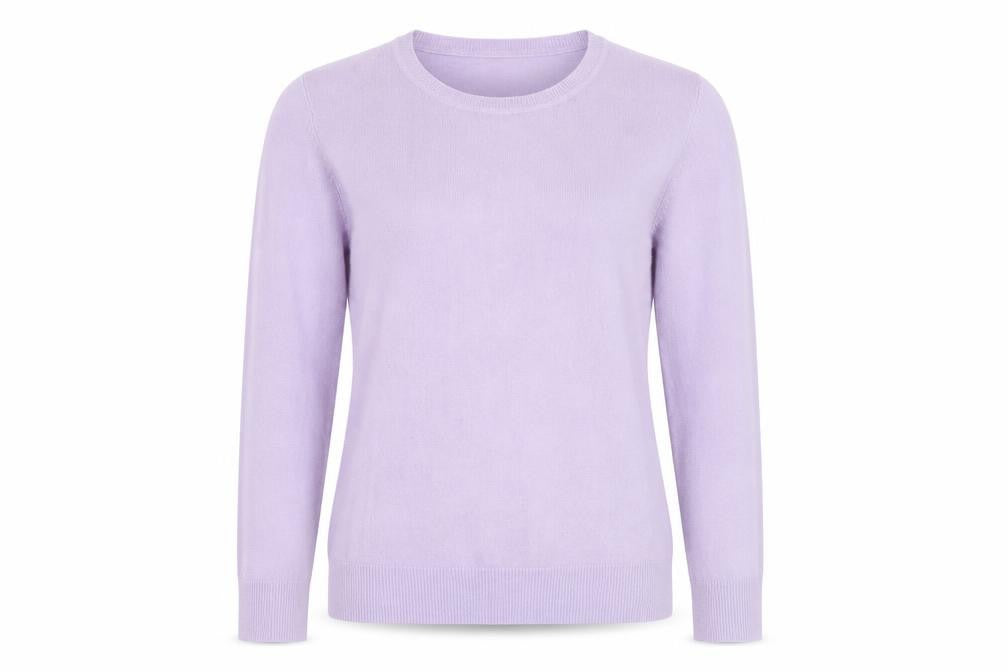 Bonmarché Women Lilac Acrylic Crew Neck Long Sleeve Jumper Size 12