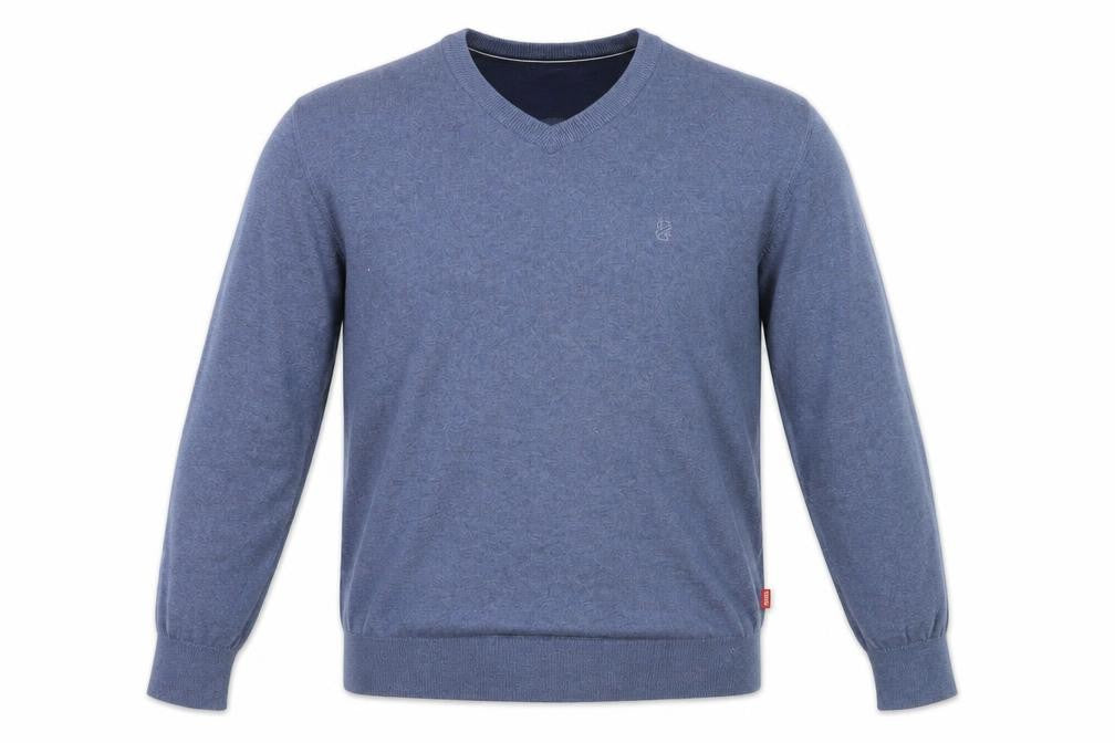 IZOD Men's Blue Cotton V-Neck Pullover Jumper Size L