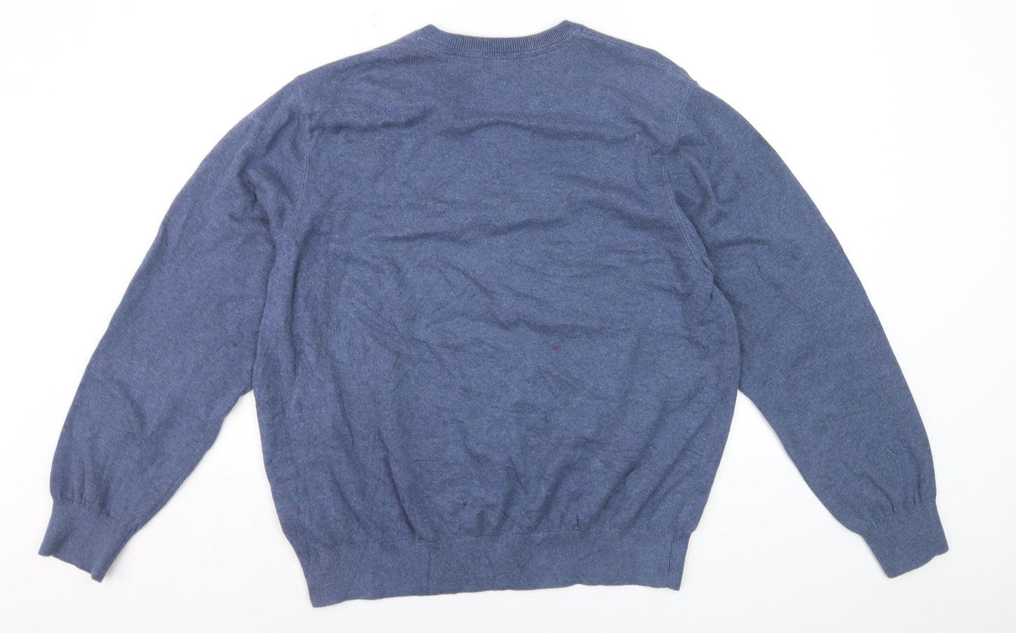 IZOD Men's Blue Cotton V-Neck Pullover Jumper Size L