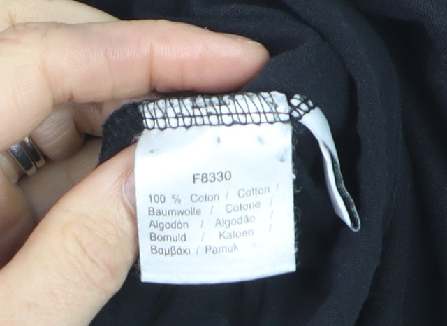 Lacoste Women's Black Cotton Regular Fit T-Shirt Size L